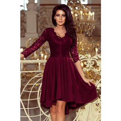 221981 nicolle exkluzivni saty s krajkou svestka 210 13 velikost l barva bordo