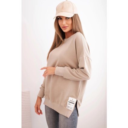 218129 damska oversized mikina 69519 s dlouhym rukavem velikost uni barva bezova