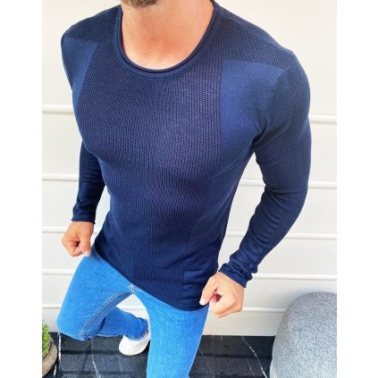 190061 2 pansky svetr pres hlavu tmave modry wx1586 velikost s barva modra