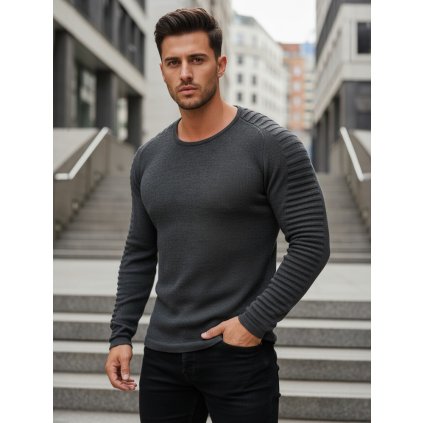 190073 pansky svetr pres hlavu antracitovy wx1604 velikost s barva seda tmave