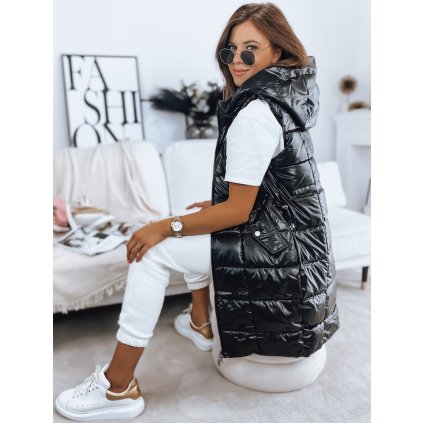 191384 3 damska dlouha prosivana vesta luci cerna dstreet ty3155 velikost m barva cerna