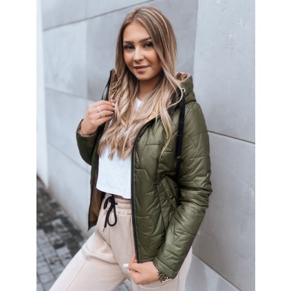 193187 2 damska prosivana bunda love you barva zelena dstreet ty3836 velikost s barva zelena