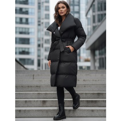195227 32 cerna dlouha damska zimni bunda dstreet ty3089 velikost s barva cerna