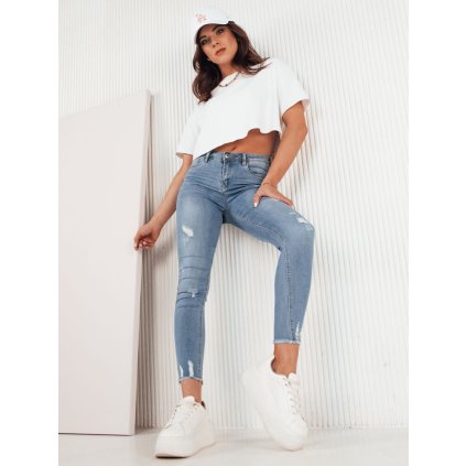 196958 damske dziny s dirami varges barva modra dstreet uy1980 velikost s barva modra svetle