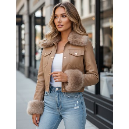 200534 16 damska bunda s koziskem dstreet ty5139 velikost s barva hneda