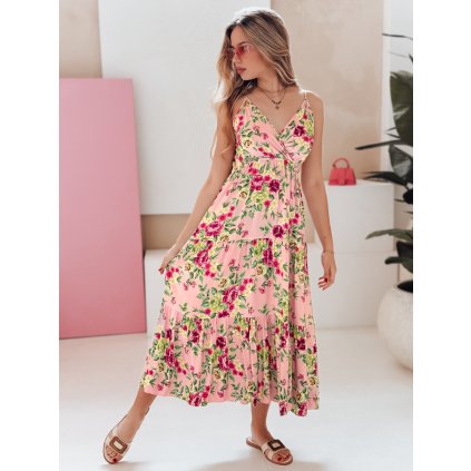 201554 damske saty maxi missblossy dstreet ey2618 velikost m l barva ruzova