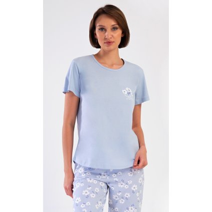 202682 damske pyzamo kapri nature barva modra svetle velikost xl