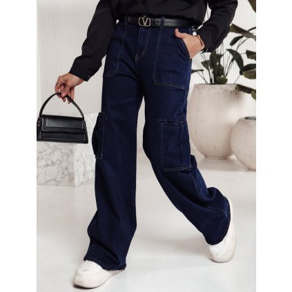 203735 damske dzinove kalhoty fitzone cargo dstreet uy2243 velikost 36 barva modra