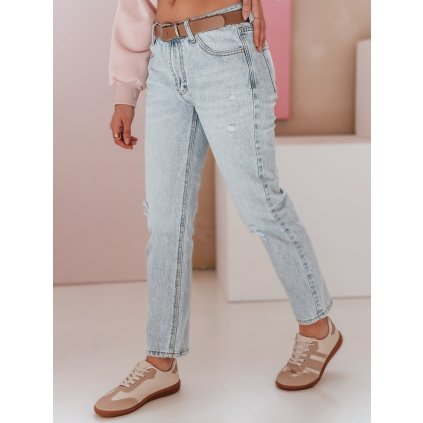 203849 damske dziny slim fit s paskem slimlen dstreet uy2349 velikost s barva modra svetle