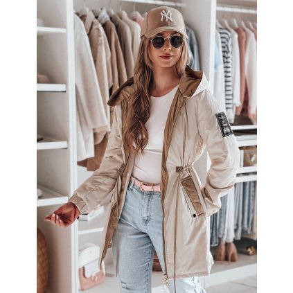 203972 damska bunda s kapuci glamoon dstreet ty4811 velikost s barva bezova