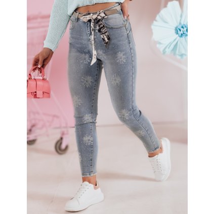 204005 damske dziny s paskem crystalux dstreet uy2427 velikost s barva modra svetle