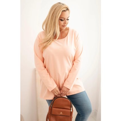 215069 damska halenka plus size 6874 s lodickovym vystrihem velikost 2xl 3xl barva oranzova