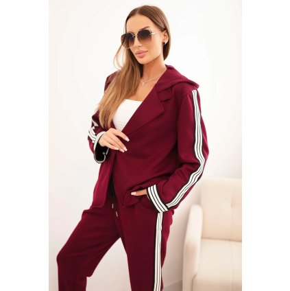 214979 damska souprava art0221 s lampasem a sportovni bluzou velikost uni barva fialova