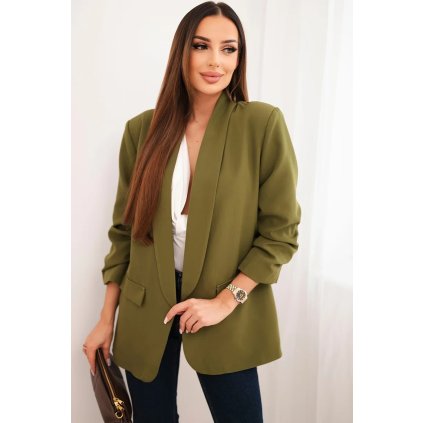 204800 4 sako s klopami elegantni olivove zelene velikost uni barva zelena