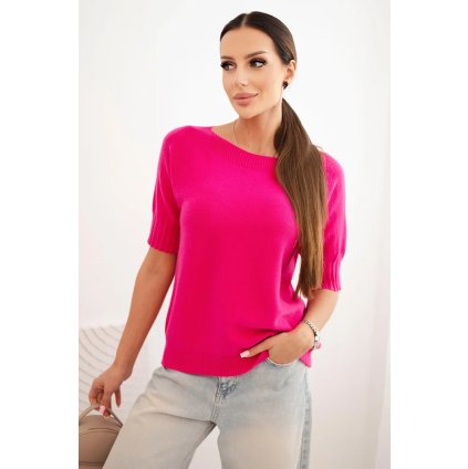 215084 damsky svetr z viskozy s kratkym rukavem velikost uni barva fialova