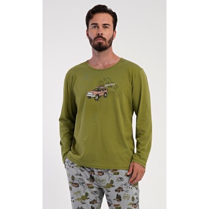 225381 panske pyzamo dlouhe adventure barva zelena velikost m