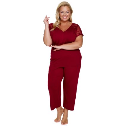205631 5 damske pyzamo doctor nap pb 7259 velikost 2xl barva bordo