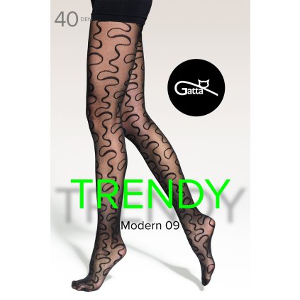 205262 damske vzorovane puncochace gatta modern 09 40 den velikost 4 l barva cerna