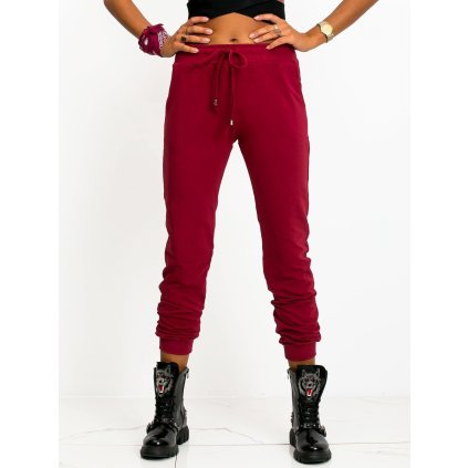 206930 damske teplaky rv dr 5040 04x basic feel good barva bordo velikost m