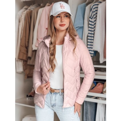 207470 damska prosivana prechodova bunda zipzab dstreet ty4866 velikost s barva ruzova