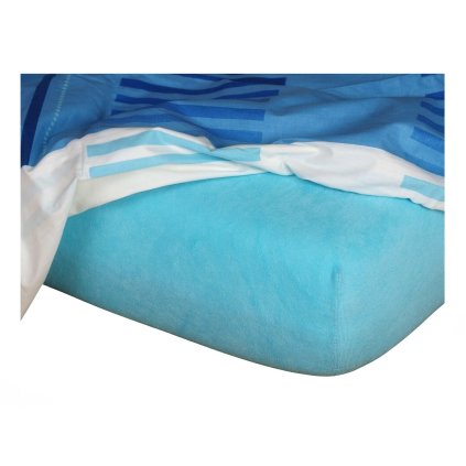 208946 3 frote prosteradlo tyrkys rozmer 90x200x20 jednoluzko