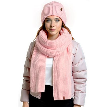 217631 komplet cepice a sala vivisence 70113kmpl merino velikost uni barva ruzova