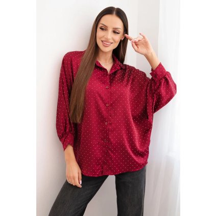 214793 damska viskozova kosile art5337 s knofliky a limeckem velikost uni barva bordo