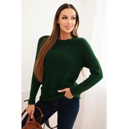 215201 damsky svetr z baby alpaky s dlouhym rukavem velikost uni barva zelena
