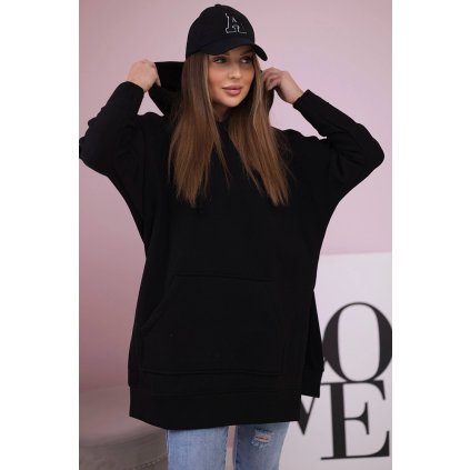 215207 zateplena mikina s bocnimi rozparky velikost uni barva cerna