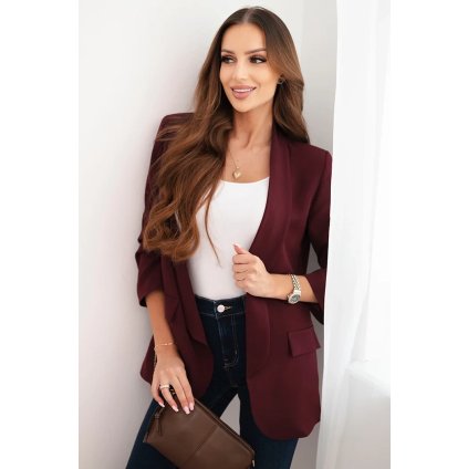 215228 damske sako 9165 bez zapinani velikost s m barva fialova