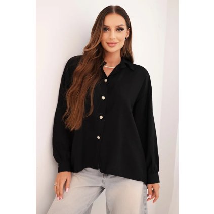 215264 damska elegantni kosile z viskozy s ozdobnymi knofliky velikost uni barva cervena