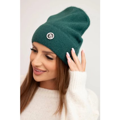 219884 damska mekka cepice z alpaky s ozdobnou pliskem velikost uni barva bila