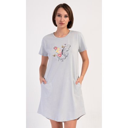 215777 damske domaci saty s kratkym rukavem amelia barva seda velikost xl