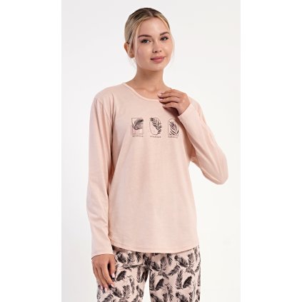 215789 damske pyzamo dlouhe isabela barva ruzova svetle velikost s