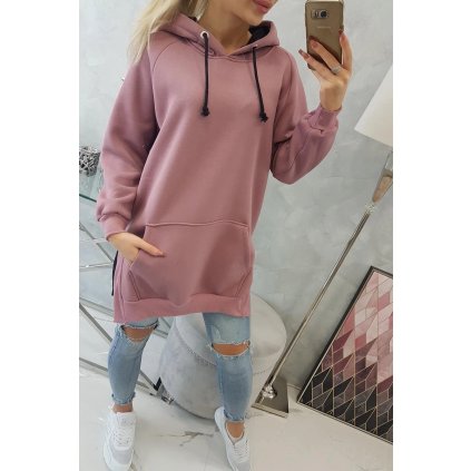 216284 damska mikina 9149 s kapuci velikost uni barva ruzova