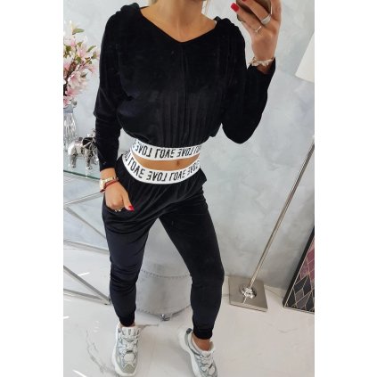 216656 velurova souprava s kapuci cerna velikost uni barva cerna