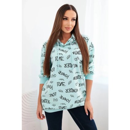 216665 50 mikina s napisem mint velikost uni barva tyrkysova