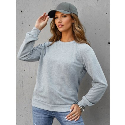 216830 damska mikina bez kapuce dstreet by1544 velikost s barva seda svetle