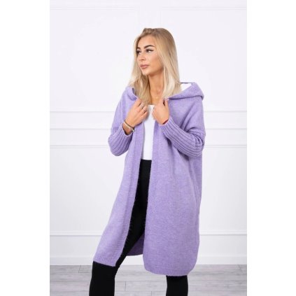 216614 svetr s kapuci fialovy dlouhy velikost uni barva fialova