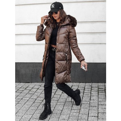 217448 damska dlouha zimni bunda s kapuci ultraway dstreet ty4627 velikost s barva bezova