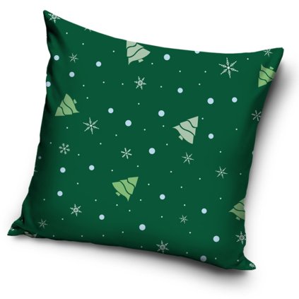 218087 44767 velurovy povlak na polstarek zelene vanoce 40x40 cm posz