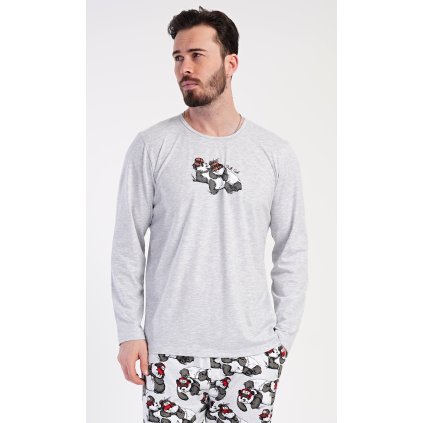 218717 panske pyzamo dlouhe enjoy barva seda velikost xl