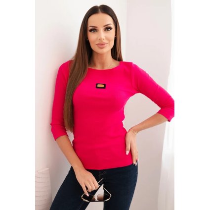 218762 damska pruhovana halenka s 3 4 rukavem a ozdobnou nasivkou velikost uni barva fialova