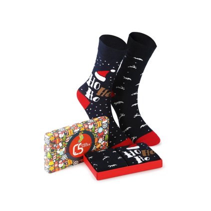 218792 unisex vanocni ponozky v krabicce sada 2 paru s sobi a napisem ho ho velikost uni