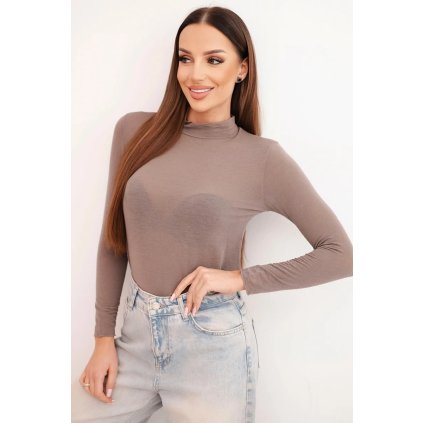 219716 damska bluza z kasmiru s jemnym rolakem a dlouhym rukavem fango velikost uni barva fialova