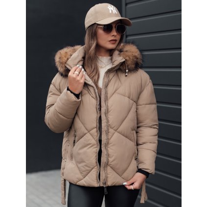 219965 damska zimni bunda s kapuci a koziskem lesisi dstreet ty4715 velikost s barva bezova