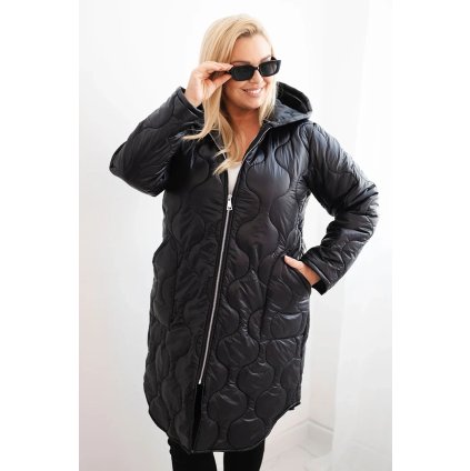 220079 damska zimni bunda plus size prosivana s kapuci velikost uni barva hneda