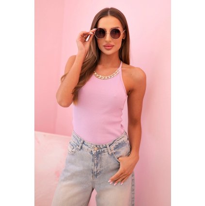 220439 top damsky bavlneny na raminkach s ozdobnym retizkem velikost uni barva fialova