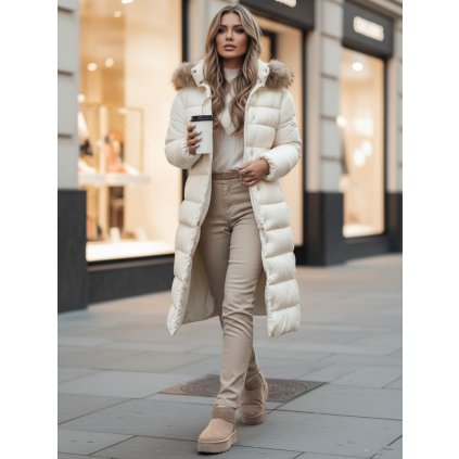 220649 damska zimni bunda dlouha crombila dstreet ty4101z velikost s barva bila