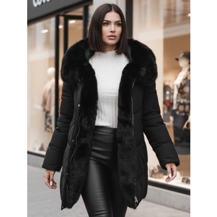 221699 damska dlouha zimni bunda morisio s kapuci dstreet ty4702z velikost s barva cerna